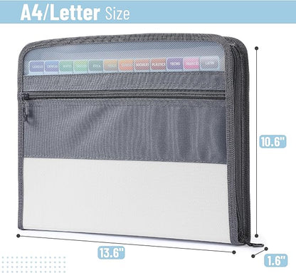 Mr. Pen- Accordion File Organizer, 13 Pockets, White, Document Organizer, Expanding File Folder Organizer, Accordion Folders for Documents, Accordian Folder, Accordian File Organizer