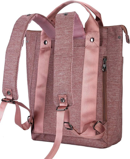 Kah&Kee Convertible Laptop Backpack and Tote Bag Handbag Computer Compartment Travel School for Women Man (Antique Pink)