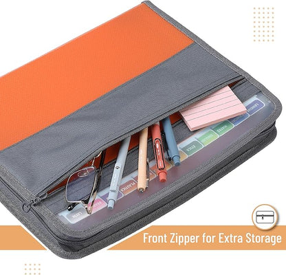 Mr. Pen- Accordion File Organizer, 13 Pockets, Orange, Letter A4 Paper Document Accordion Folder, Expanding File Folder with Sticky Labels, Accordion File Folder Document Organizer
