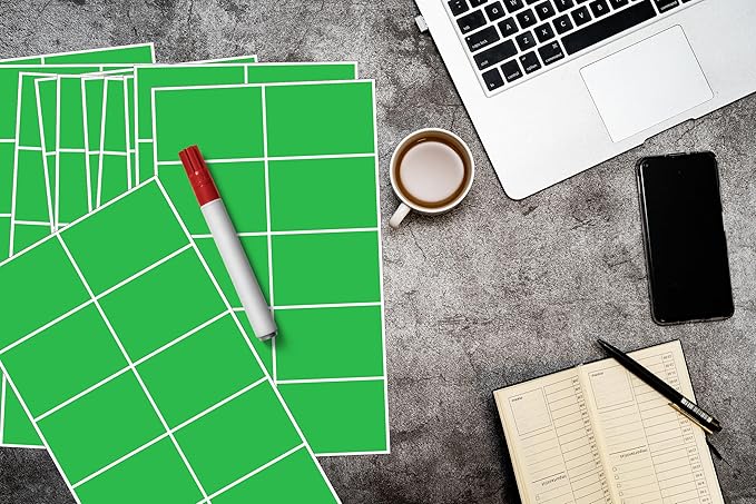 240 Pack Green Label Stickers,3"x2" Rectangular Sticker Labels,Large Name Labels for Kids Clothing