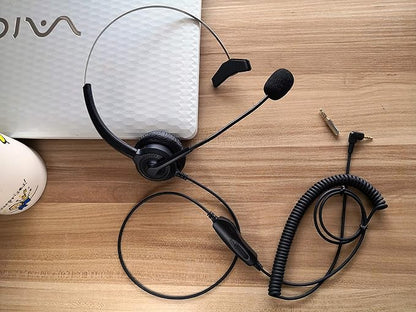 Cosyplus 2.5mm Telephone Headset Monaural with Noise Cancelling Microphone for DECT AT&T ML17929 Vtech Panasonic KX-T7630 Polycom Clarity XLC3.4 Office IP and Cordless Dect Phones（T10）