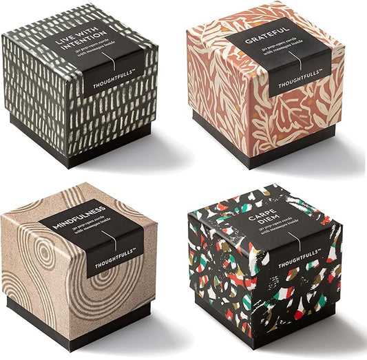 Compendium ThoughtFulls Pop-Open Cards — 4-Pack of Grateful, Live with Intention, Mindfulness, Carpe Diem – 120 Pop-Open Cards, Each with a Different Message Inside