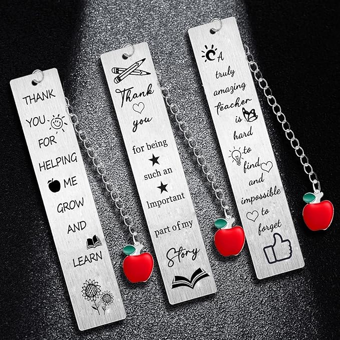 3PC Teacher Bookmark Best Teacher Gift Thank You Gift for Teacher 3PC Teacher Leaving Gifts Retirement Appreciation Gifts from Student