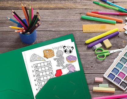 Better Office Products Heavyweight Plastic 2 Pocket Portfolio Folder, Letter Size Poly Folders 24 Pack (Green)