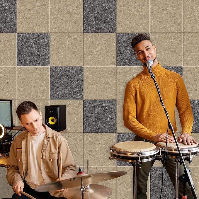 DOLLAR BOSS Large Cork Board for Wall 48" x 36" x 0.5" Bulletin Board 12 Packs Black Cork Board Tiles Self Adhesive Felt Wall Tiles with Pushpins, Corkboard for Office Pin Board Tack Board, Latte