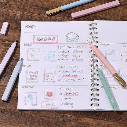 Mr. Pen- Aesthetic Highlighters and Pens No Bleed, 12 Pack, Morandi Color Bible Highlighters for Bibles, Bible Pens