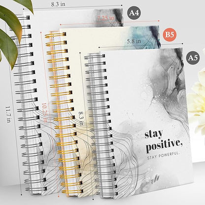 Hardcover Spiral Journal, 10.25" x 7.25", 300 Pages Large College Ruled Notebook for Women, Ideal for Writing, Journaling, Note-Taking, Work, School