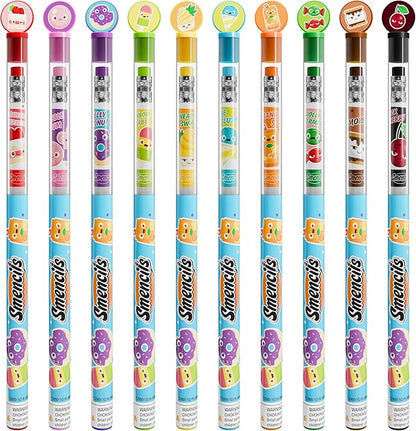 Smencils - Patented Gourmet Scented Graphite HB #2 Pencils Made from Recycled Newspapers, 10 Count, Gifts for Kids, School Supplies