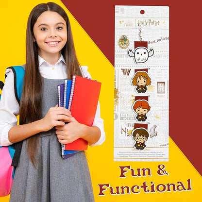 Harry Potter Magnetic Bookmarks Page Clip School University for Kids Teens Women Stocking Stuffers Gifts for Readers Xmas Gifts (Multi 4 Pack)