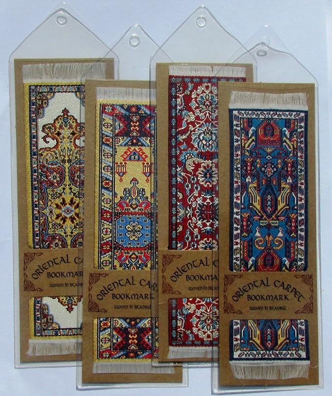 Oriental Carpet Rug Bookmarks #2 (Set of 4) Beautiful, Elegant, Woven Cloth Bookmarks! Oriental Carpet Rug Bookmarks - Beautiful, Elegant, Woven Cloth Bookmarks! Best Gift