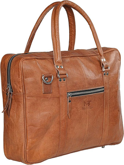 Executive Leather Briefcase Laptop Messenger Bag Satchel Office Computer Bag for Men Women(16") | Ideal for gifts | Gift for him