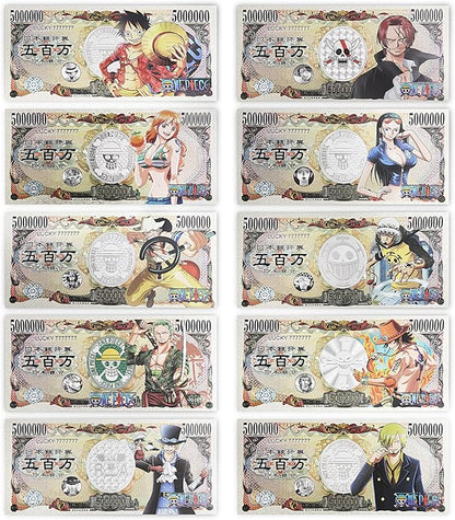 Silver Japanese Anime ONE Piece Edition Bookmarks, Collectibles, banknotes and Gifts.