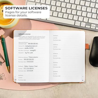 Clever Fox Password Book with Alphabetical tabs. Internet Address Organizer Logbook. Medium Password Keeper for Website Logins (Yellow)