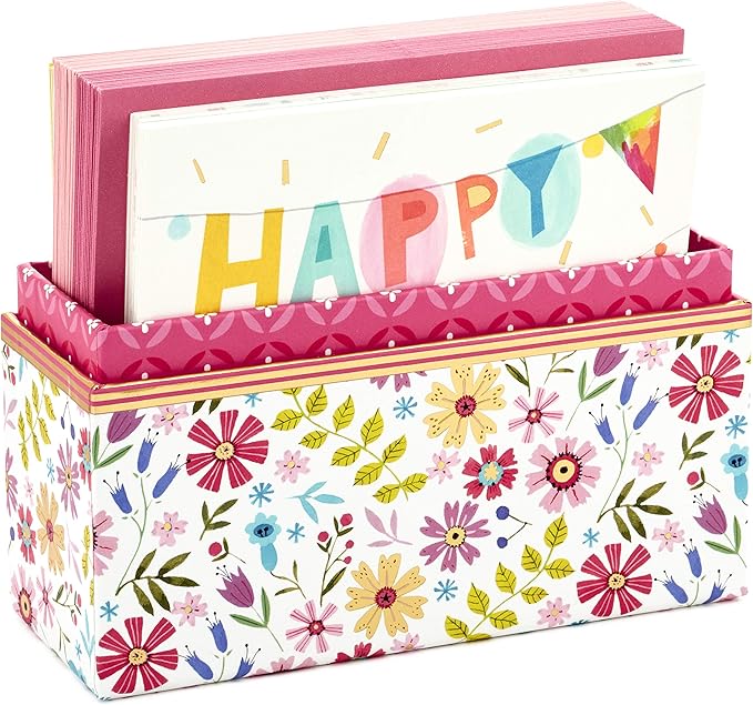 Hallmark Pack of 30 Assorted Boxed Greeting Cards, Good Vibes—Birthday, Thinking of You, Thank You , Blank Cards