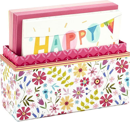 Hallmark Pack of 30 Assorted Boxed Greeting Cards, Good Vibes—Birthday, Thinking of You, Thank You , Blank Cards