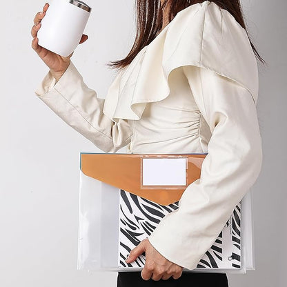 Mr. Pen- Clear Plastic Envelopes with Snap Closure, 10 Pack, A4, Letter Size, Colorful Flaps, Clear Folders for Documents Plastic Envelopes for Documents