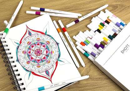 Emott Fineliner Pen Set #1, 40-Colors, Assorted