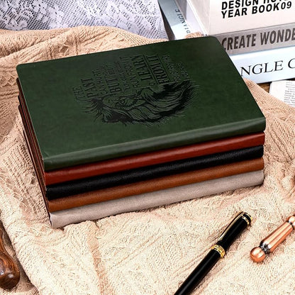 Leather Journal for Men Soft Cover 256 Pages Lined Journals for Writing A5 Lion Journaling Notebooks Vintage Inspirational Diary, 5.7" x 8.3", Green