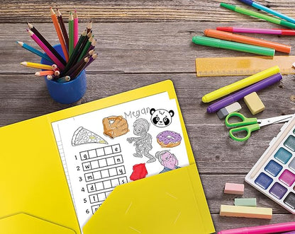 Better Office Products Heavyweight Plastic 2 Pocket Portfolio Folder, Letter Size Poly Folders 24 Pack (Yellow)