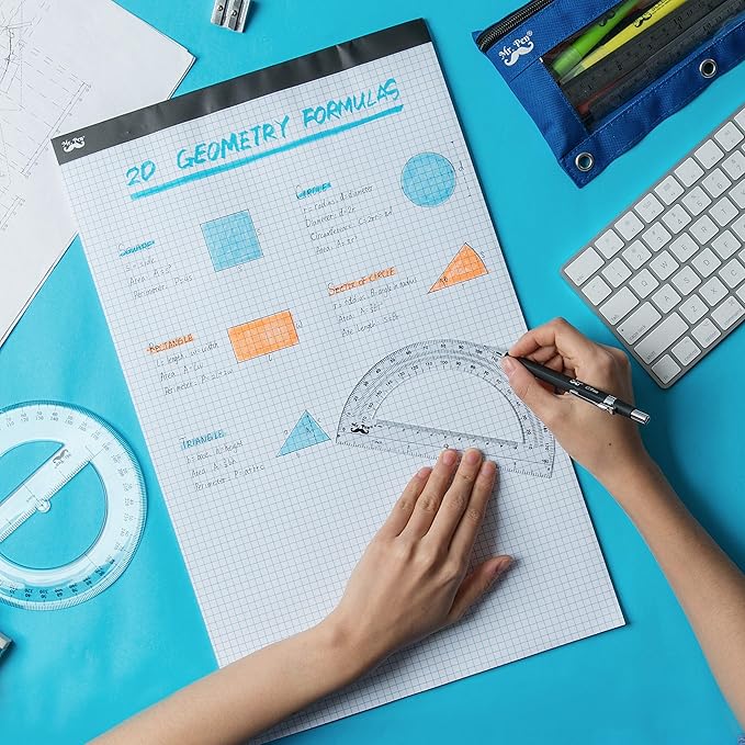 Mr. Pen- Graph Paper, 2 Pack of 22 Sheets, 17"x11", 5x5 (5 Squares per inch), Graphing Paper, Grid Paper Pad, Math Graph Paper Pad, Drafting Paper, Computation Pads, Large Graph Paper