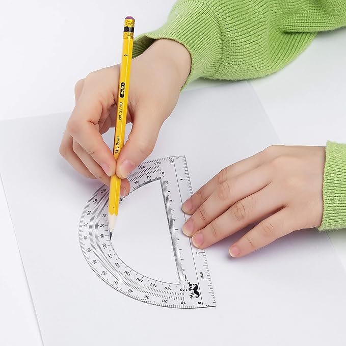 Mr. Pen- Protractor, 6 inch, 3 Pack, Protractors, Clear Protractor, Geometry Protractor, Protractor 6 inch, Clear Plastic Protractor, Protractor for School, Protractor Math, Plastic Protractor Clear