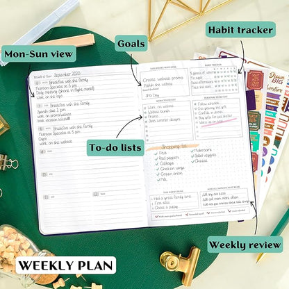 Legend Planner – Weekly & Monthly Life Planner to Hit Your Goals & Live Happier. Organizer Notebook & Productivity Journal. A5 (Purple)