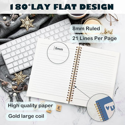 BearCake Funky Retro Y2K Blue Preppy Notebook, Lucky You Poker Preppy Journal, Blue Aesthetic Notebooks, Blue Office Supplies, Blue Desk Accessories, Hardcover Spiral Notebook 5.5x8.3