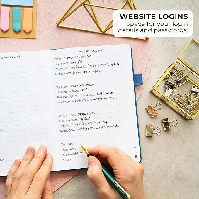 Clever Fox Address Book with alphabetic tabs - PU Leather Telephone and Address Book for Keeping Contacts Safe, Contact Organizer Journal, Medium Size (5.3″ x 7.7″) Hardcover, Mystic Blue