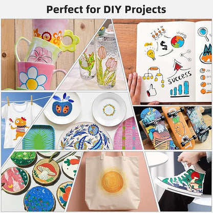 SMOOTHERPRO Acrylic Paint Markers, 12 Colors Dual Tip Acrylic Paint Pens for Wood, Rocks, Canvas, Pumpkins, Fabric Markers Set for Glass, Plastic, Ceramic, DIY, Easter, Gift(DAP12)