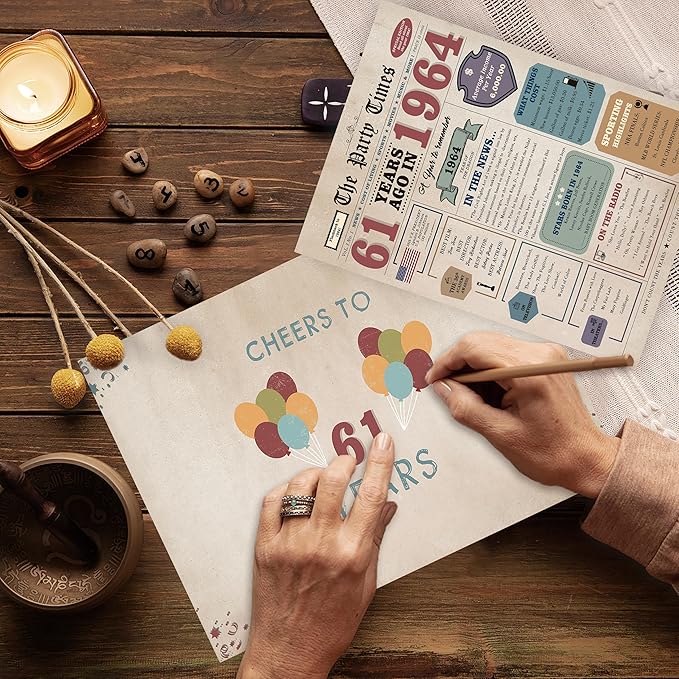 61st Birthday Gift Cards for Women Men, Gifts for 61 Year Old Woman Man, 61st Birthday Decorations for Dad Mom