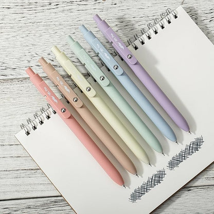 Mr. Pen- Retractable Gel Pens, 6 Pack, Pastel Barrels, Black Gel Pens, Fast Dry, Gel Pens Fine Point 0.7mm, Retractable Pens, Cute Pens, Gel Ink Pens, Black Pens, Aesthetic Pens for Journaling
