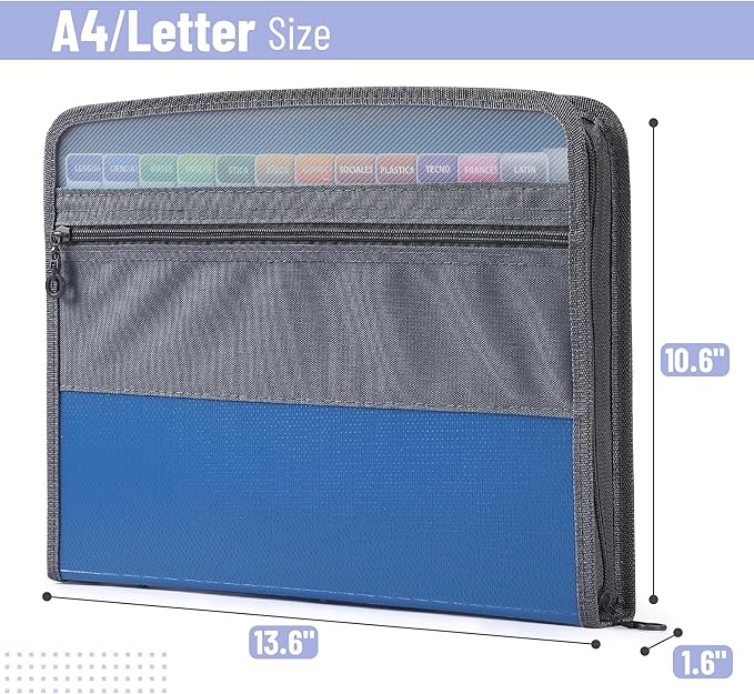 Mr. Pen- Accordion File Organizer, 13 Pockets, Blue, Document Organizer, Expanding File Folder Organizer, Accordion Folders for Documents, Accordian Folder, Accordian File Organizer