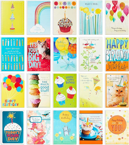 Hallmark Birthday Cards Assortment, 20 Cards with Envelopes (Refill Pack for Hallmark Card Organizer Box)