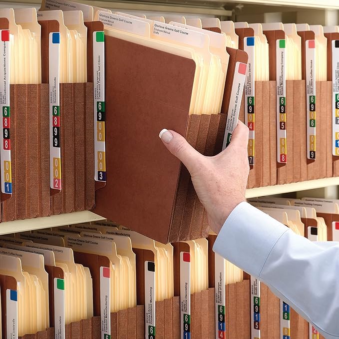 Smead End Tab TUFF® File Pocket, Reinforced Straight-Cut Tab, 3-1/2" Expansion, Tyvek® Gusset, Extra Wide Letter Size, Redrope, 10 per Box (73780)