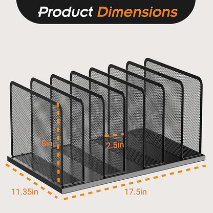 Kuntine.B Desk File Organizer 7 Upright Mesh Desktop Organizer File Sorter Office Organization File Holder for Home, Office & Classroom