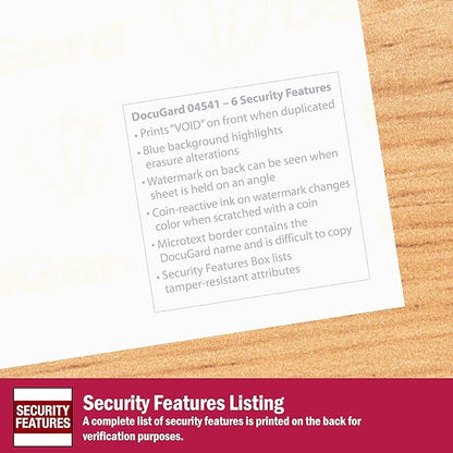 DocuGard Standard Medical Security Paper for Printing Prescriptions and Preventing Fraud, CMS Approved, 6 Security Features, Laser and Inkjet Safe, Blue, 8.5 x 11, 24 lb., 500 Sheets (04541)