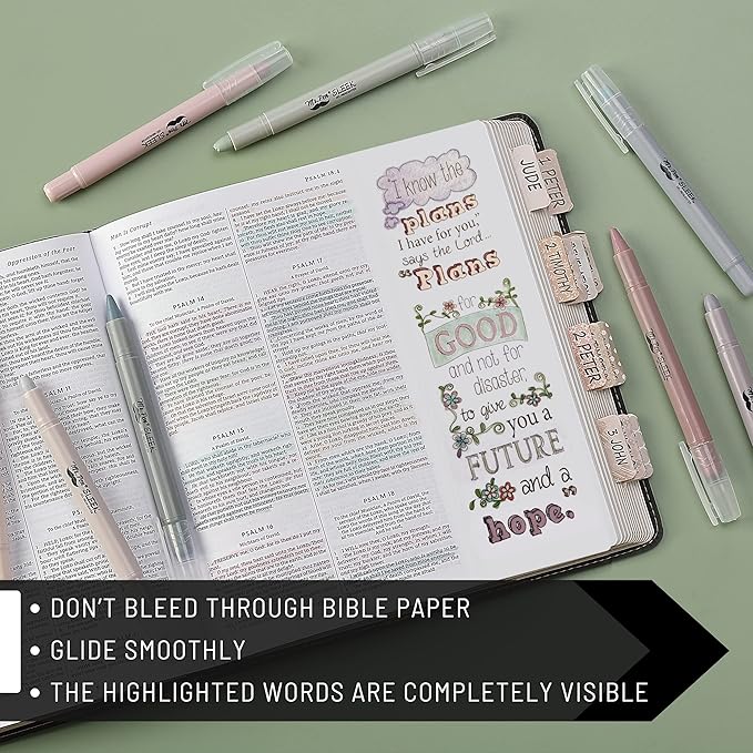 Mr. Pen Gel Highlighters - 8 Pack Dusty Colors, No Bleed Bible Highlighters, Assorted Color Gel Highlighters, Quick Dry Bible Markers