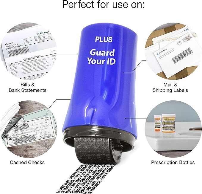 Guard Your ID Advanced Roller 2.0 Identity Theft Prevention Security Stamp Blue