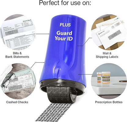 Identity Theft Prevention Security Stamp Wide Roller Security Stamp Kits (Blue)