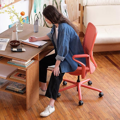 Branch Verve Chair - High Performance Executive Office Chair with Contoured Seat Back and Adjustable Lumbar Rest - High Density Foam Cushion with Aluminum Base - Up to 275 lbs - Coral