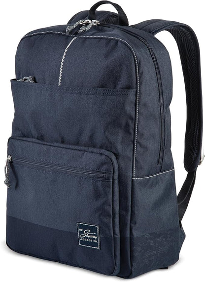 Skyway Luggage Rainier Simple Backpack, Eco-Friendly Made of 100% rPET Travel Laptop Bag for Women & Men, Flight Approved Carry On Bag, 16L, Tahoe Blue