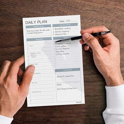 Dunwell Weekly Planner Pads 5.5x8.5, 2-Pack, Each with 54 Tear-Off Pages, Small To Do List Planner, Weekly Schedule Planner Pad, Undated Weekly Planning Desk Pad with To Do List, Goals, Notes