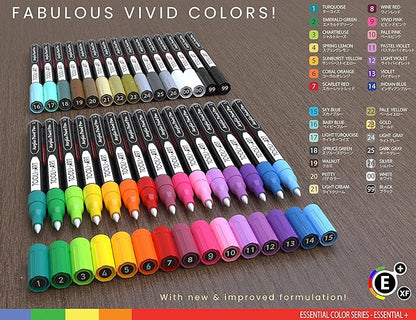 TOOLI-ART Acrylic Paint Pens Assorted Vibrant Markers for Rock Painting, Canvas, Glass, Mugs, Wood, Fabric, Metal, Ceramics. Non Toxic, Quick Dry, Multi-Surface, Lightfast (EXTRA FINE)