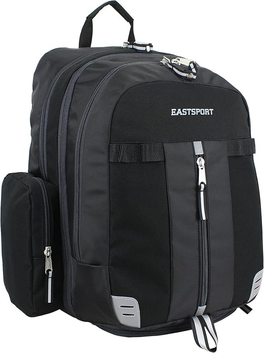 Eastsport Extra Large Backpack Expandable Oversized For Travel Hiking Work Camping Sports Outdoors With Drawstring Bag 18x13.5x9.5 Mochila De Viaje Black