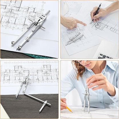 Mr. Pen- Professional Metal Compass with Wheel, Lock and Extension Bar for Geometry, Drafting, Math, Drawing, Compass for Geometry, Tool for Drawing Circles, Drawing Compass, Compass Drawing Tool