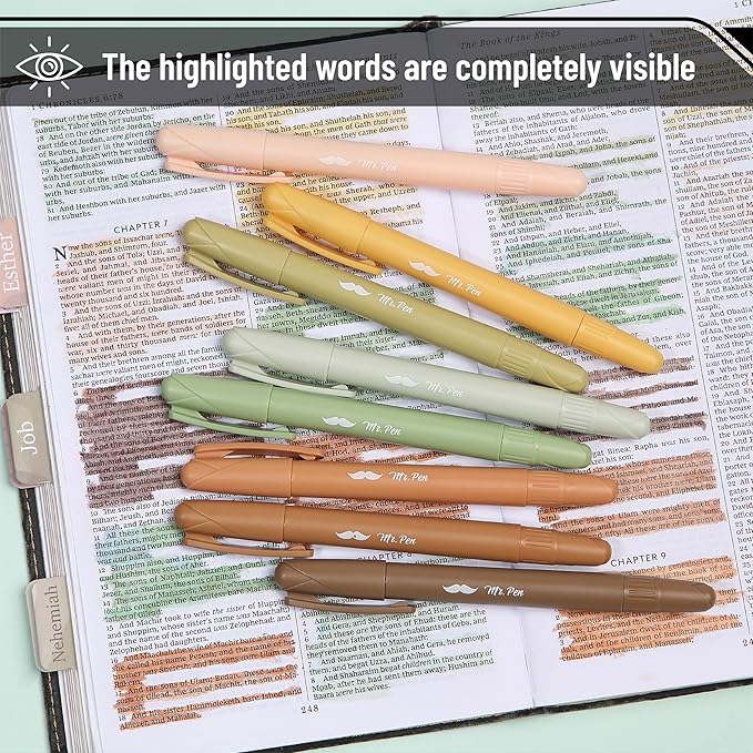 Mr. Pen- Gel Highlighter, 16 Pack, Assorted Colors, Bible Highlighters No Bleed, No Bleed Highlighters, Bible Highlighter, Bible Markers, Gel Highlighters for Bibles, Highlighter