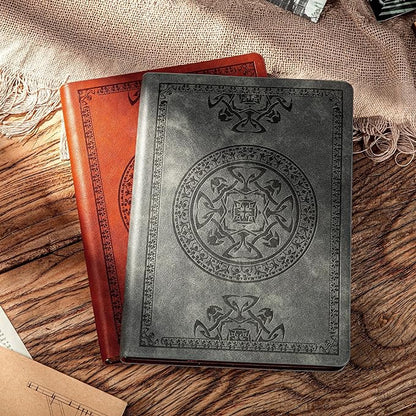 CAGIE Leather Vintage Journal for Men Soft Cover Lined Pages Notebook 180 Lay Flat for Writing Travel Diary, 5.7'' x 8.3'', Grey