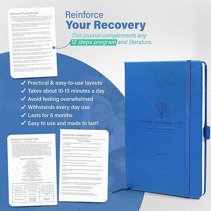 Daily Recovery Planner Pro - Sobriety Gifts for Women & Men, Ideal with 12 Steps and 12 Traditions of Alcoholics Anonymous Programs, Drug Addiction Recovery Gifts - Standard A5 Size