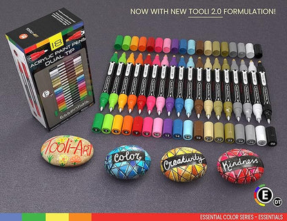 Acrylic Markers, Paint Pens Assorted Vibrant Markers for Rock Painting, Canvas, Glass, Mugs, Wood, Ceramic, Fabric, Metal, Scrapbooking. Non Toxic, Quick Dry, Multi-Surface, Lightfast (MEDIUM)