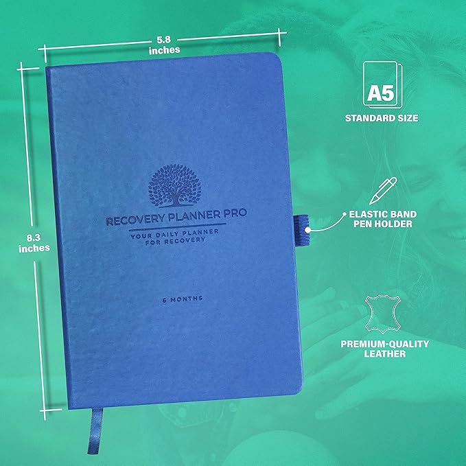 Daily Recovery Planner Pro - Sobriety Gifts for Women & Men, Ideal with 12 Steps and 12 Traditions of Alcoholics Anonymous Programs, Drug Addiction Recovery Gifts - Standard A5 Size